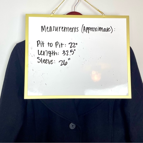 NWT Marc New York Wool Blend Borlange Collared Peacoat Black Women's Size 12 - Picture 12 of 13